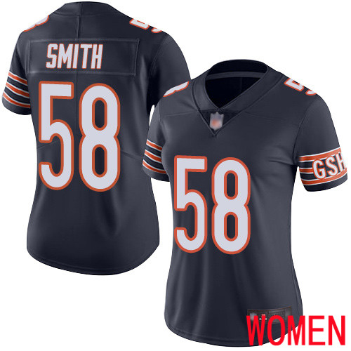 Chicago Bears Limited Navy Blue Women Roquan Smith Home Jersey NFL Football #58 Vapor Untouchable->youth nfl jersey->Youth Jersey